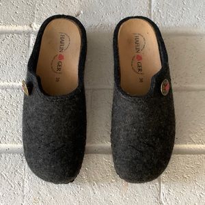 Haflinger Grey Wool Clogs
